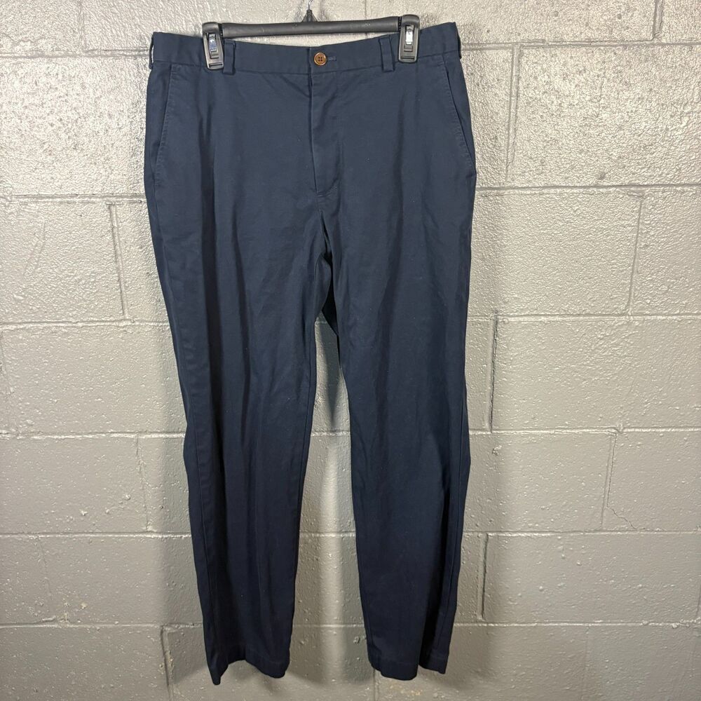 Brooks Brothers Clark Mens 36x32 Navy Chino Pants Supima Cotton Classic Fit